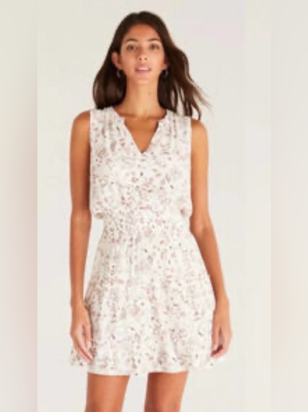 Z Supply Cream Floral Mini Dress